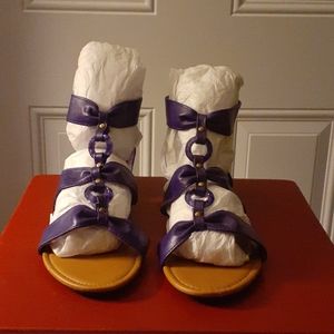 Max Collection faux leather purple gladiator sandals Size 12
